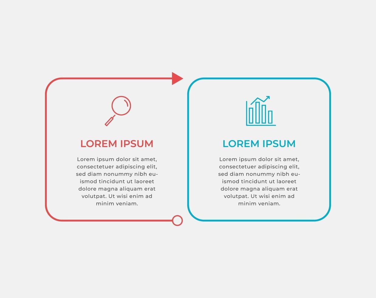 infográficos vetoriais com modelo de negócios de 2 opções ou etapas vetor