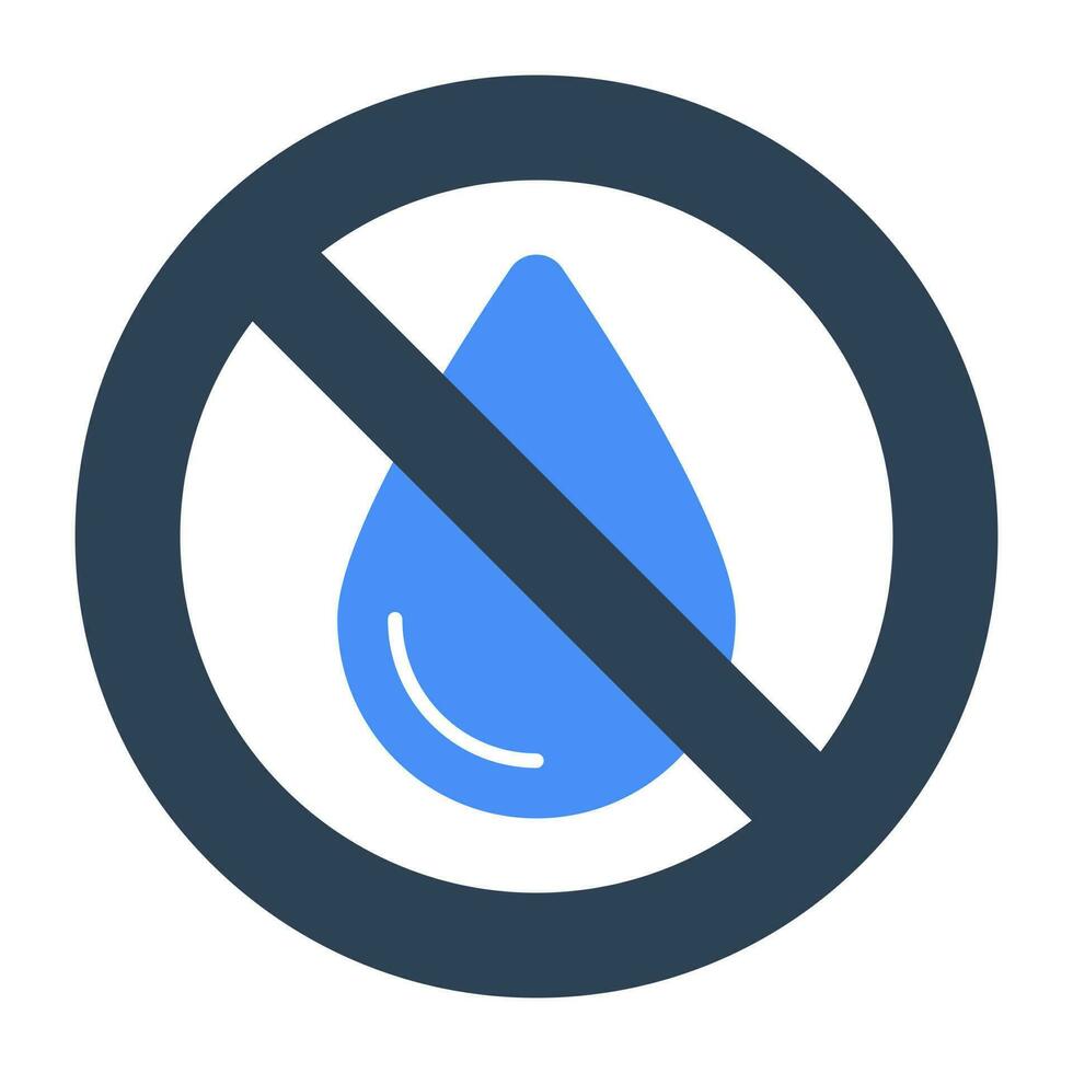 uma moderno Projeto ícone do não água vetor