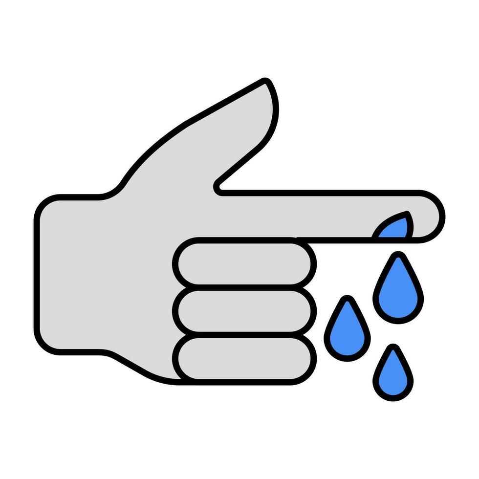 ícone de design perfeito de corte de dedo vetor