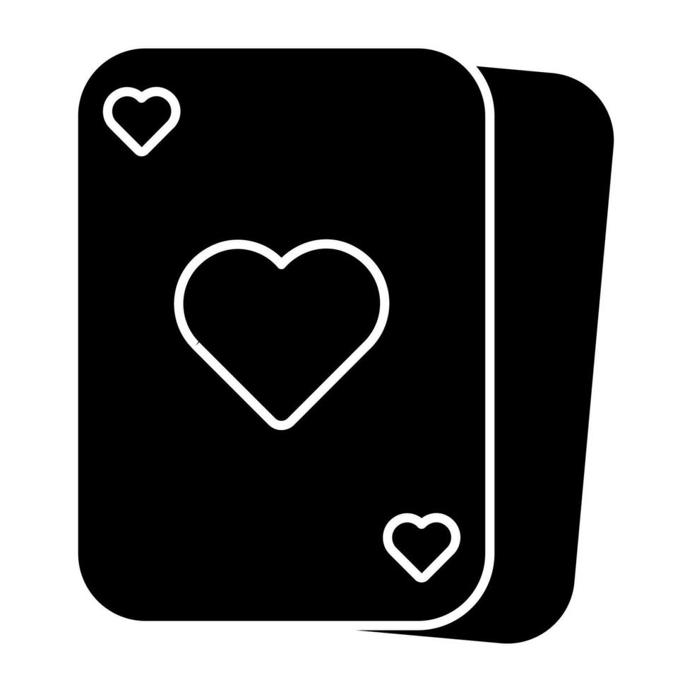 uma sólido Projeto do pôquer cartões ícone vetor