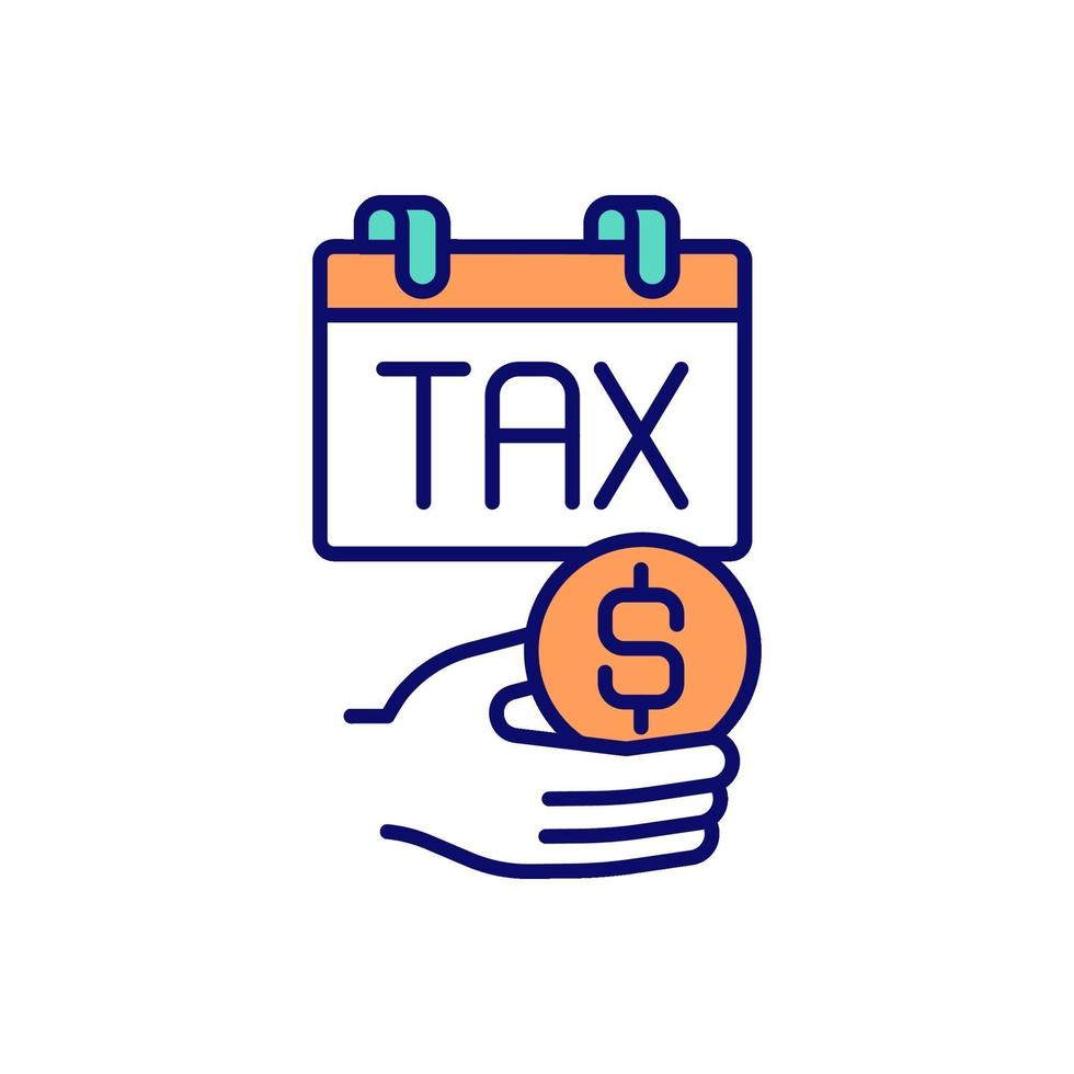 taxation rgb color icon vetor
