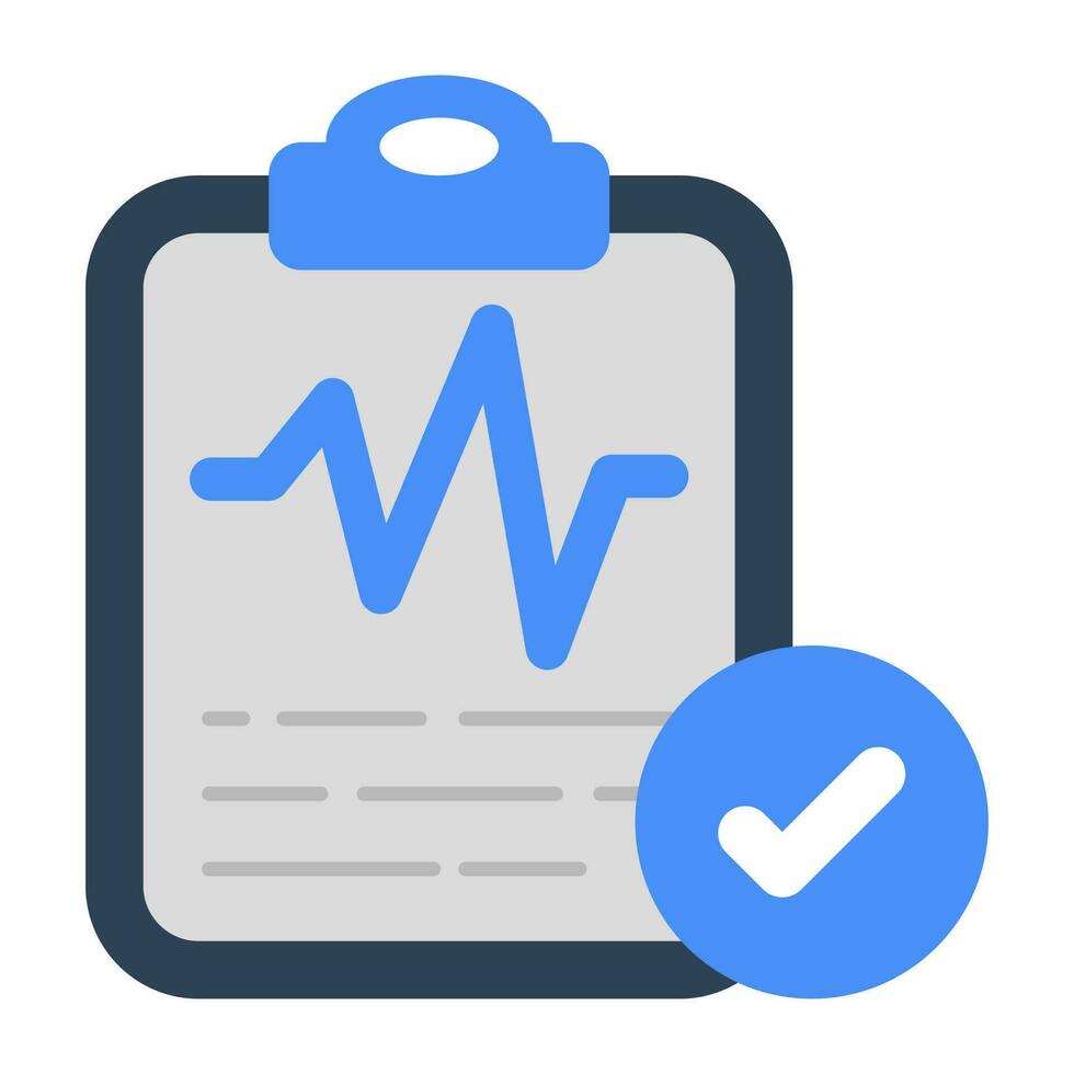 uma plano Projeto ícone do ecg relatório vetor