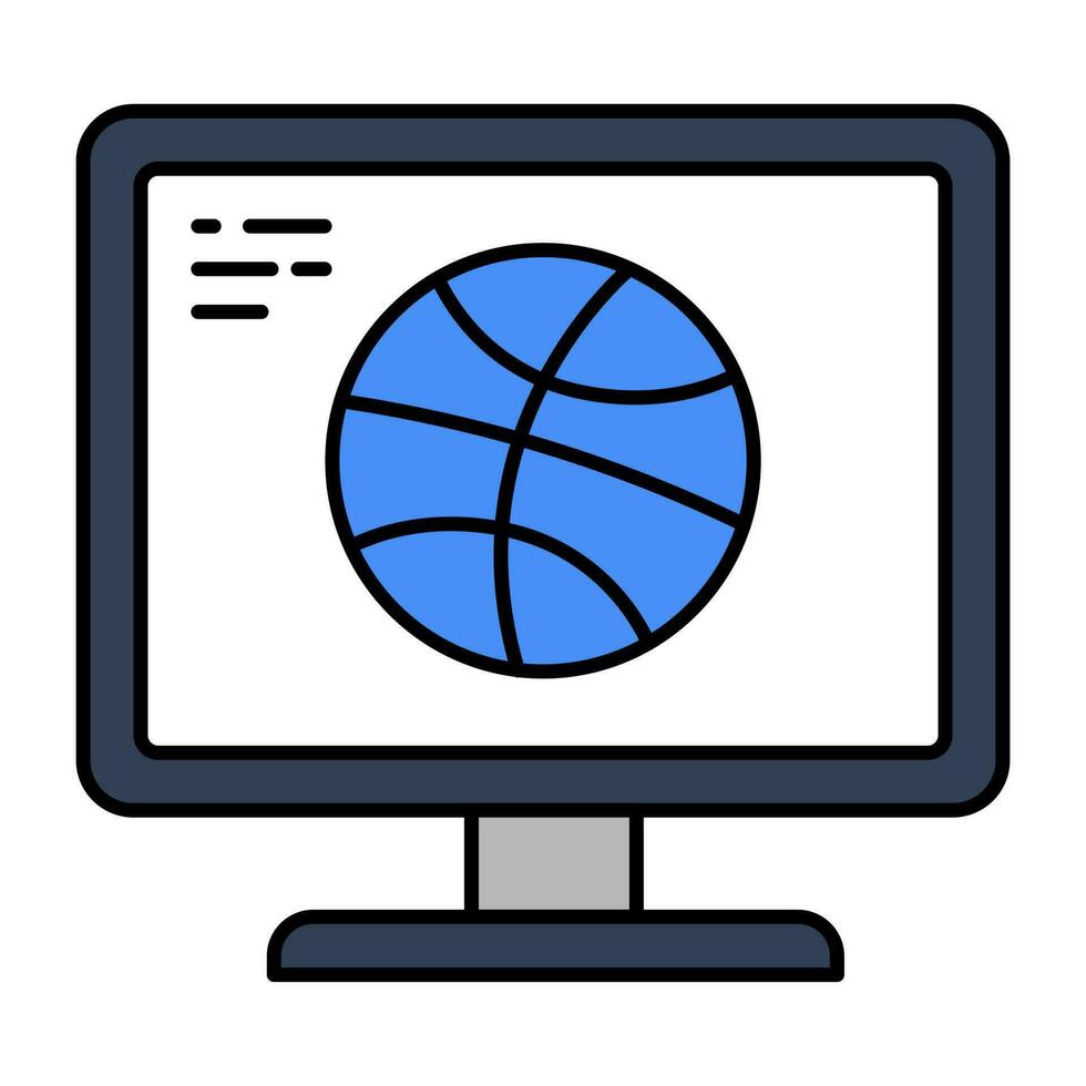 ícone de design conceitual do canal de esportes online vetor
