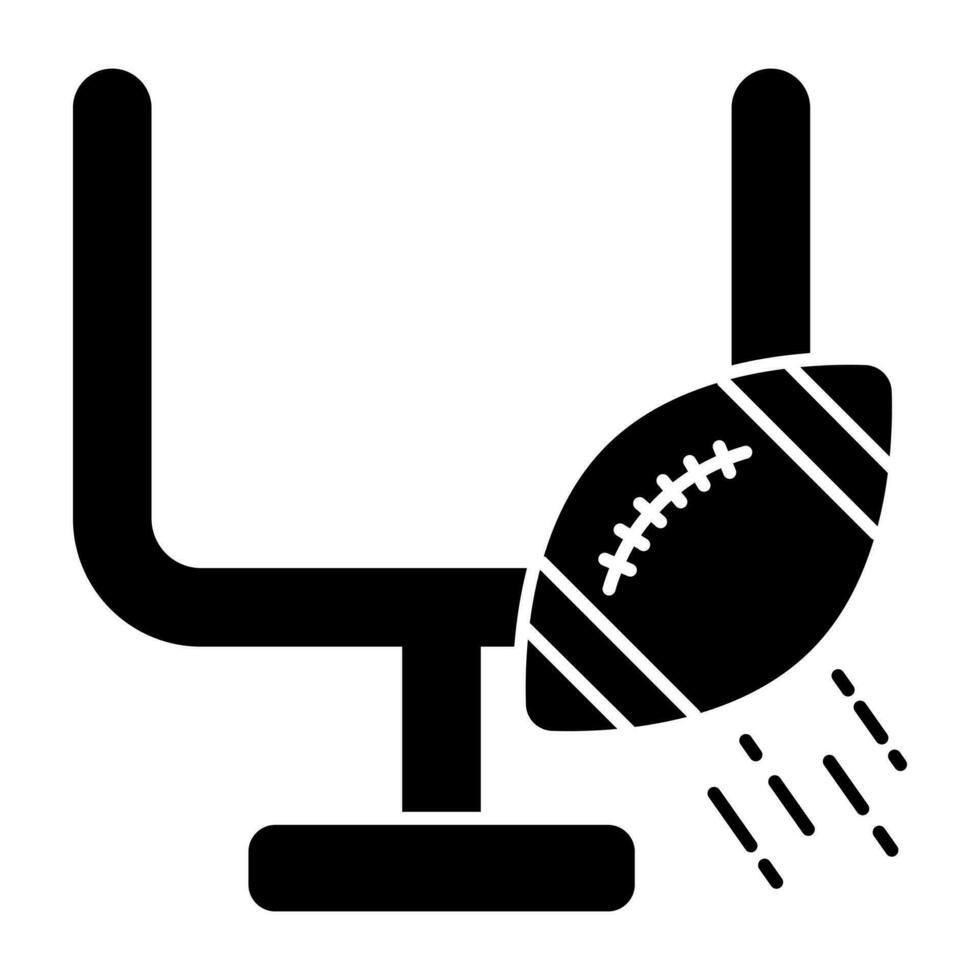 ícone do futebol americano, design sólido do gol de rugby vetor