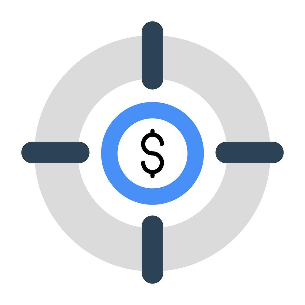 ícone de design moderno de alvo de dinheiro vetor