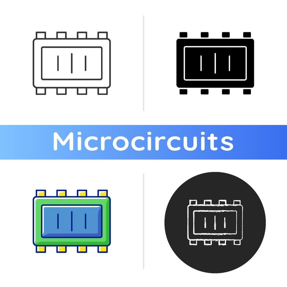 ícone de peças de microchip inteligente vetor
