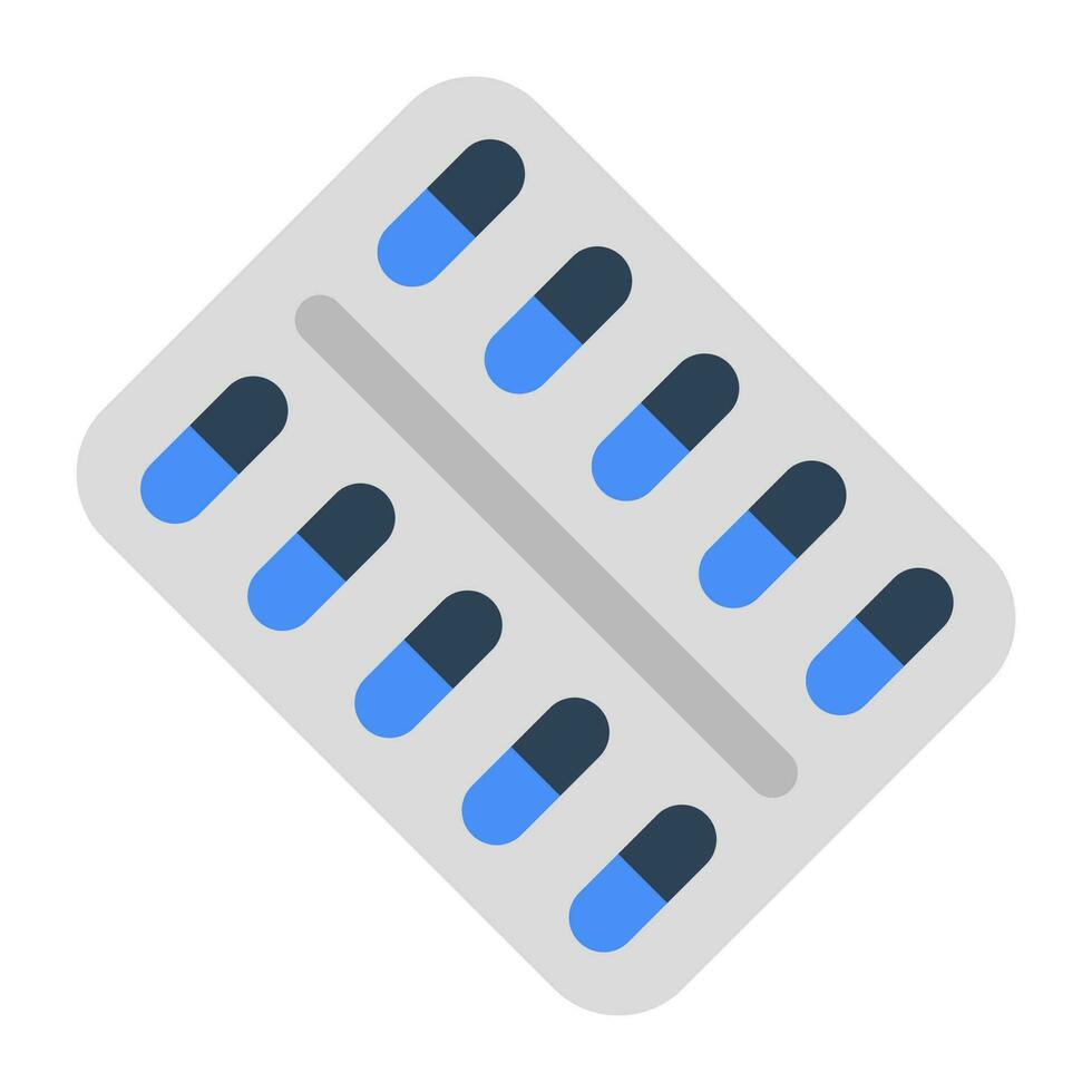 um ícone de design editável de tira de pílulas vetor