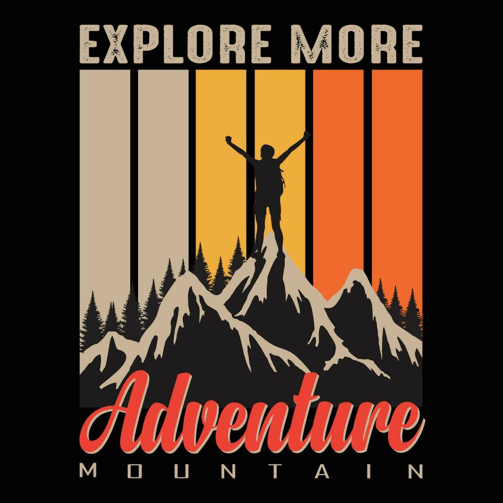 explorar Mais aventura montanha camiseta Projeto vetor ilustração