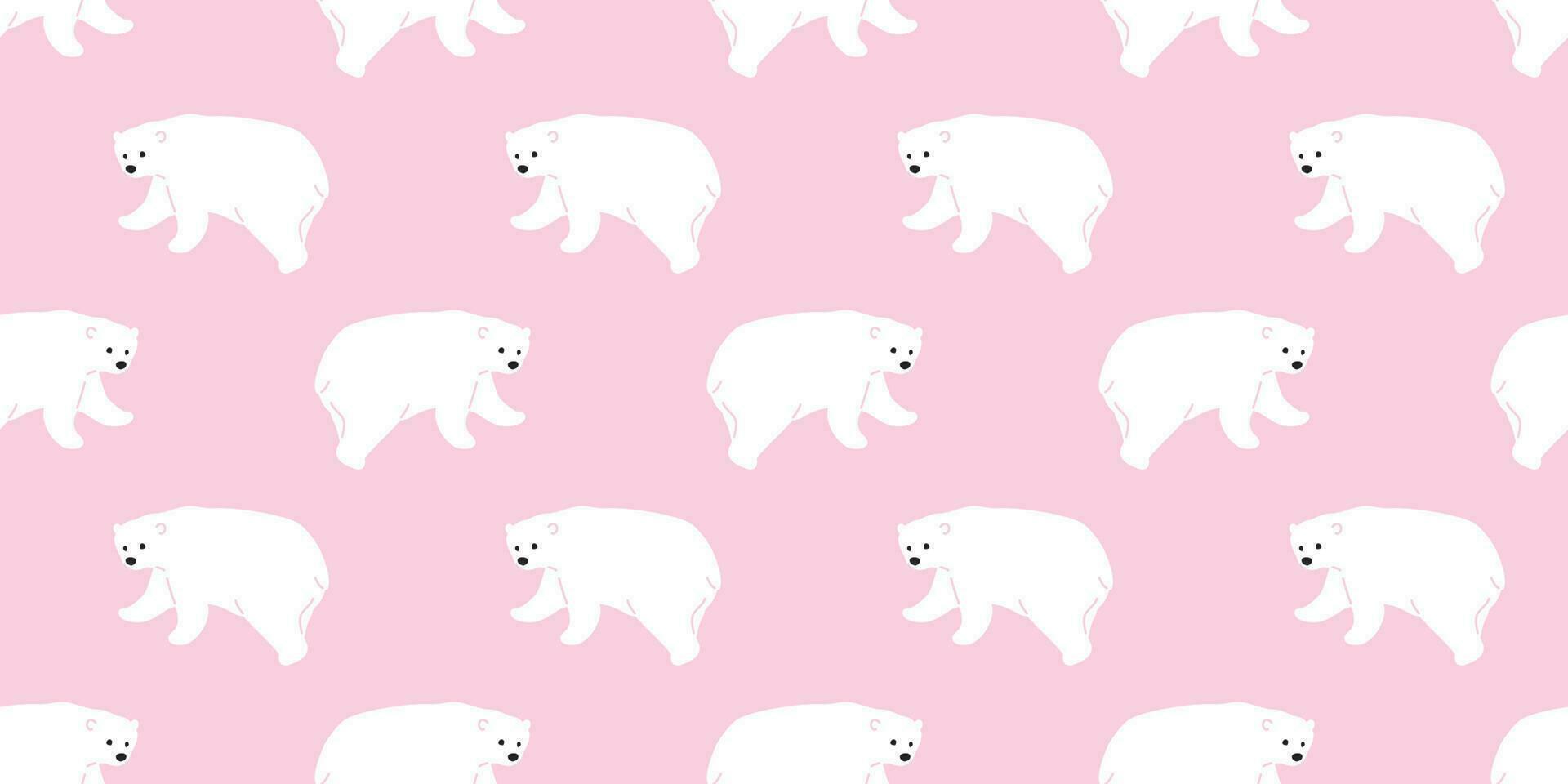 Urso desatado polar Urso vetor padronizar panda Urso de pelúcia cachecol isolado telha fundo desenho animado ilustração repetir papel de parede
