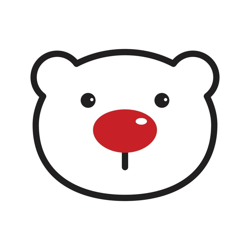 Urso vetor polar Urso logotipo ícone vermelho nariz símbolo Natal gráfico ilustração