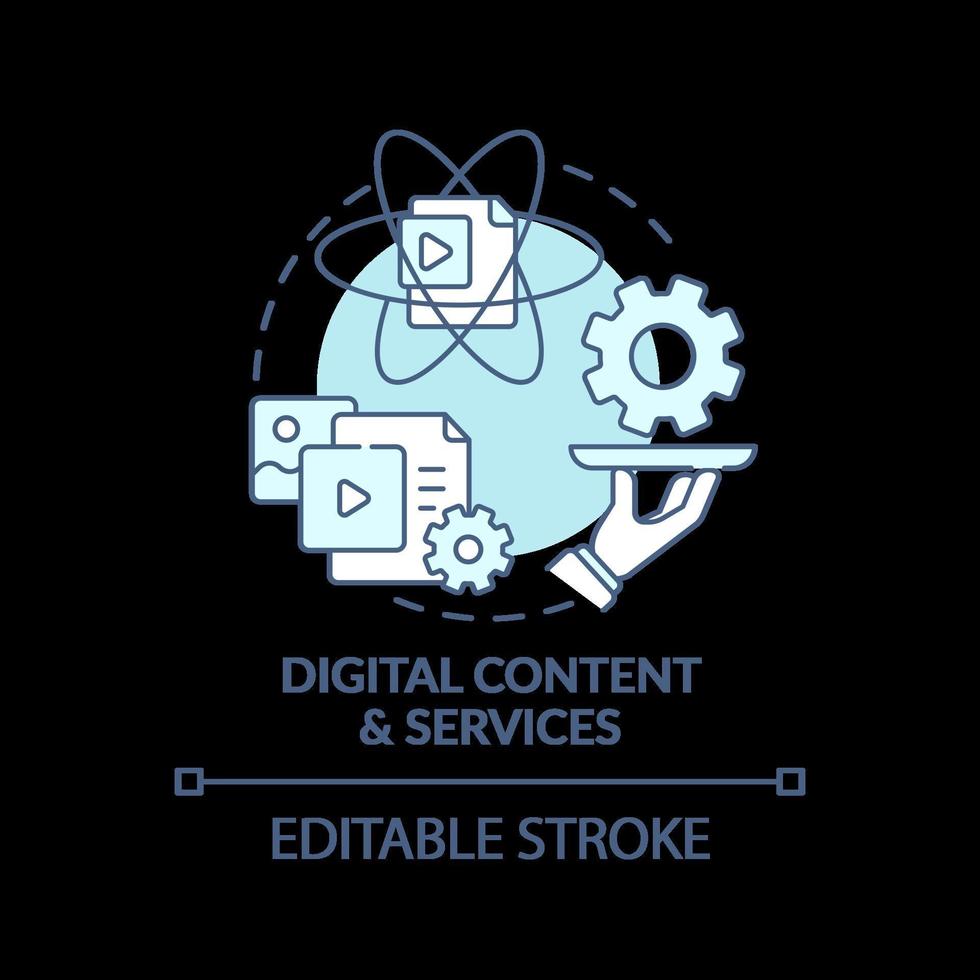 ícone de conceito turquesa de conteúdo digital e serviço vetor