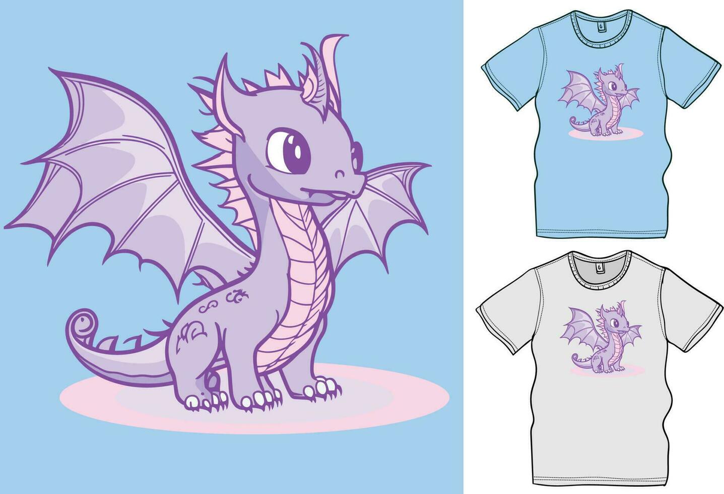 fofa bebê Dragão vetor ilustração