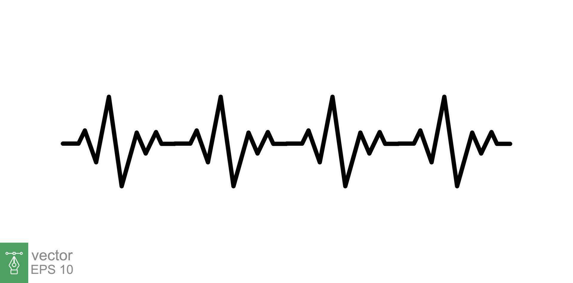 coração cardiograma ícone. simples esboço estilo. batimento cardiaco, pulso, ecg, ekg, eletrocardiograma, médico conceito. fino linha símbolo. vetor ilustração isolado em branco fundo. eps 10.