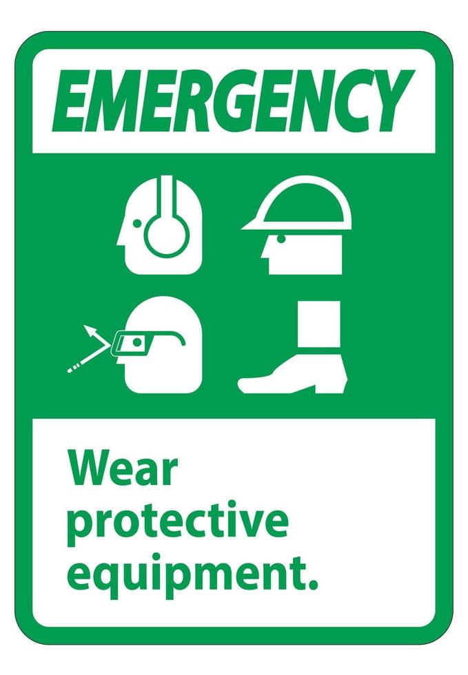sinal de emergência usar equipamento de proteção com ppe vetor