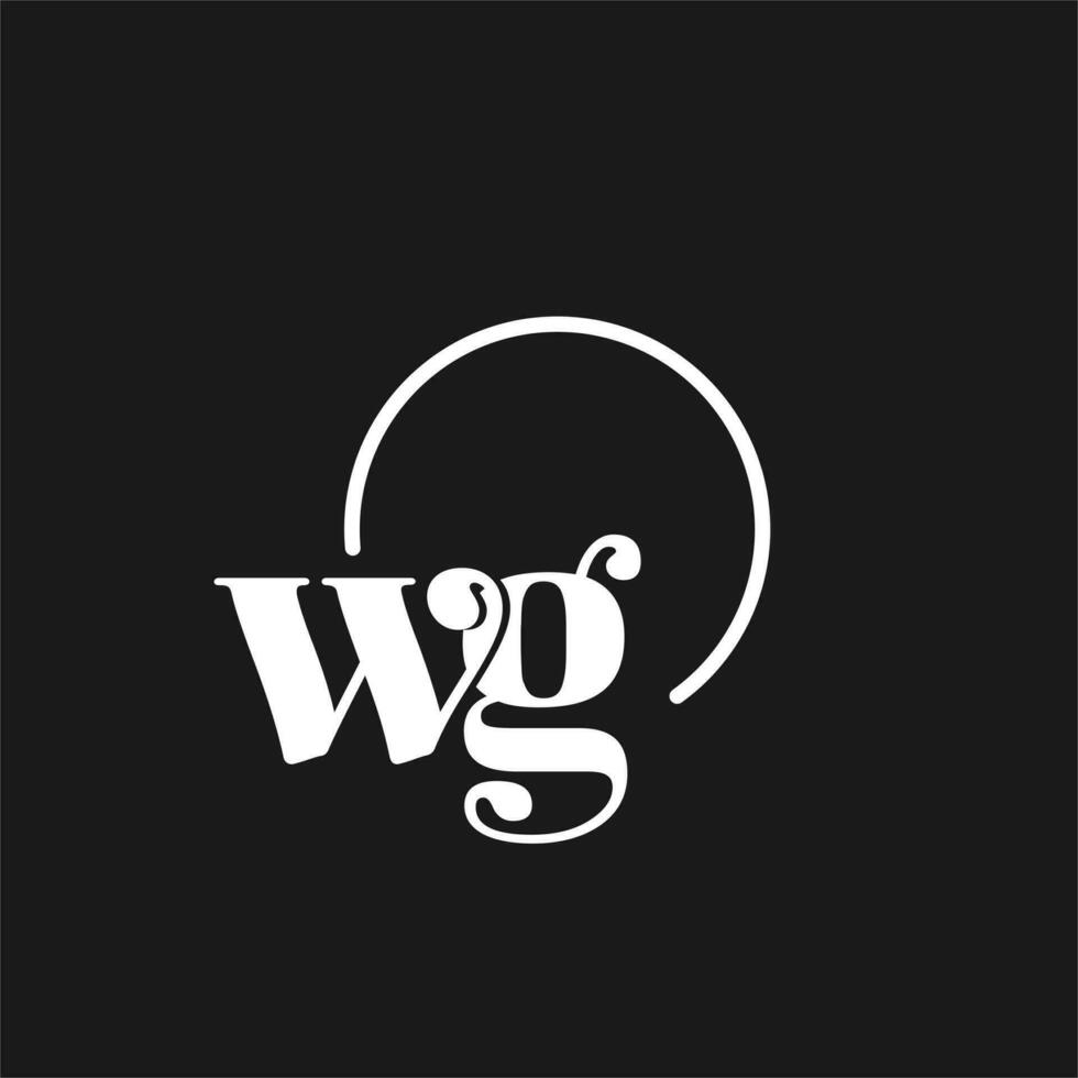 wg logotipo iniciais monograma com circular linhas, minimalista e limpar \ limpo logotipo projeto, simples mas elegante estilo vetor