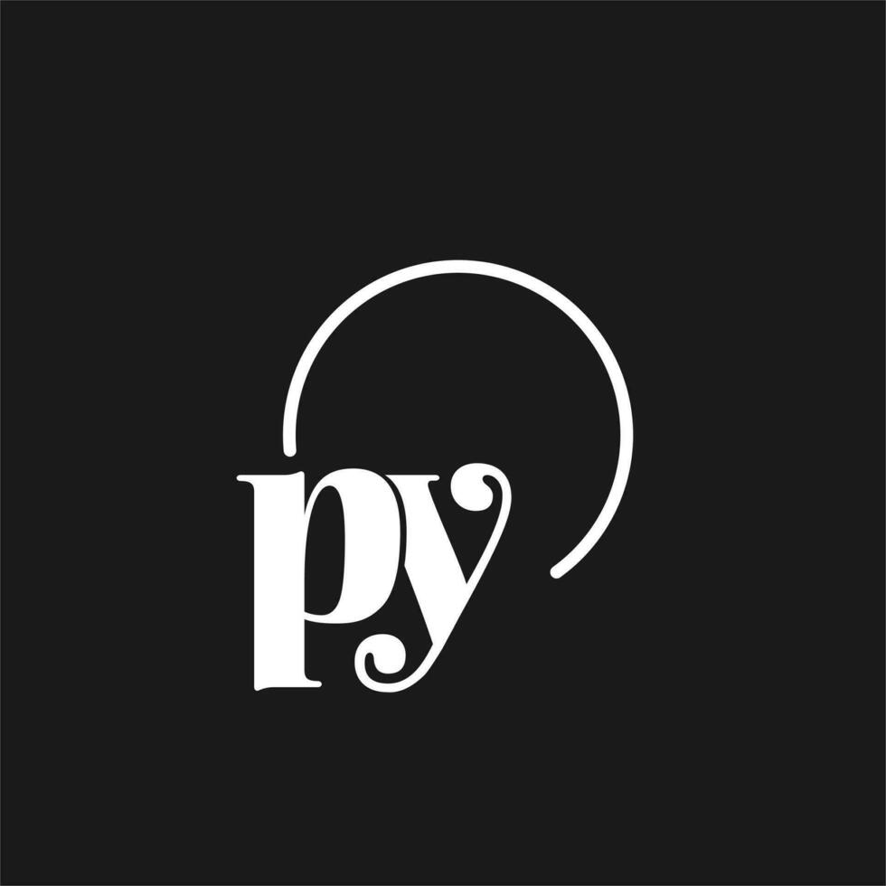 py logotipo iniciais monograma com circular linhas, minimalista e limpar \ limpo logotipo projeto, simples mas elegante estilo vetor
