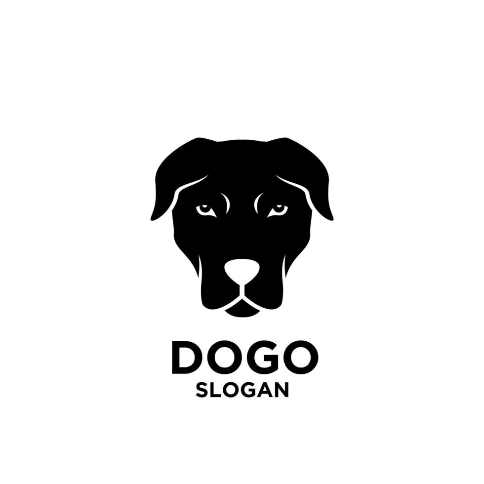 simples dogo argentino cabeça de cachorro vetor logotipo ícone ilustração design