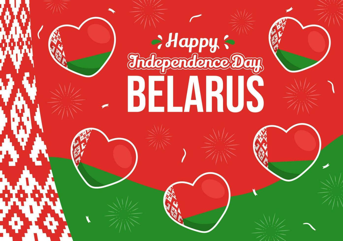 bielorrússia independência dia vetor ilustração em 3 Julho com acenando bandeira dentro nacional feriado plano desenho animado mão desenhado aterrissagem página fundo modelos