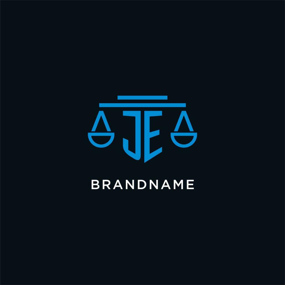 je monograma inicial logotipo com balanças do justiça ícone Projeto inspiração vetor