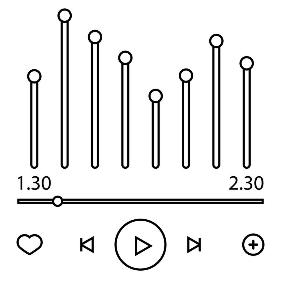 ícone vecor do reprodutor de música. ilustração de botões de controle de áudio assine seu símbolo. vetor