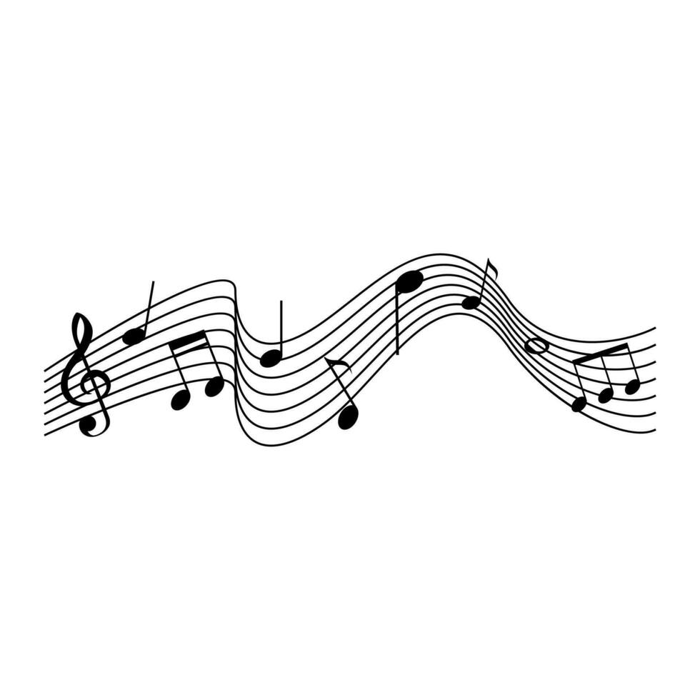 música ícone vetor. notas ilustração placa. Solfejo símbolo ou logotipo. vetor