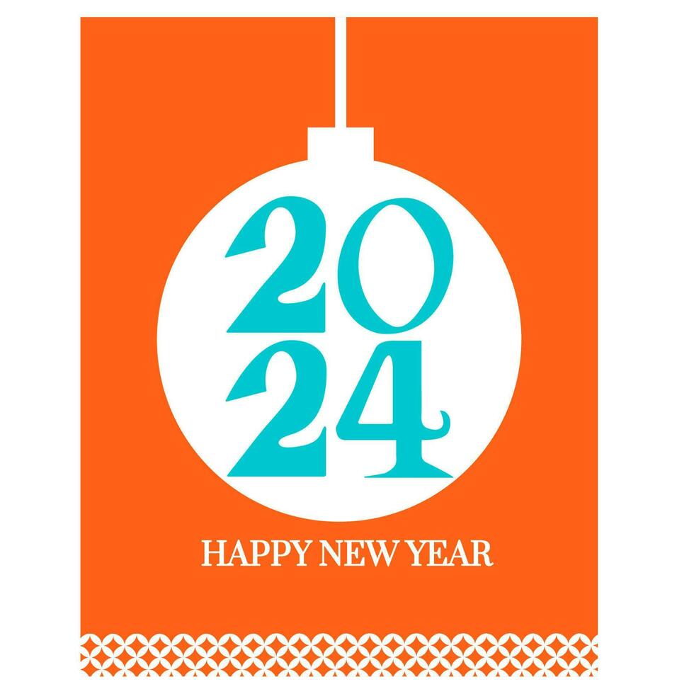 2024 feliz Novo ano poster. abstrato tipografia Projeto. vetor