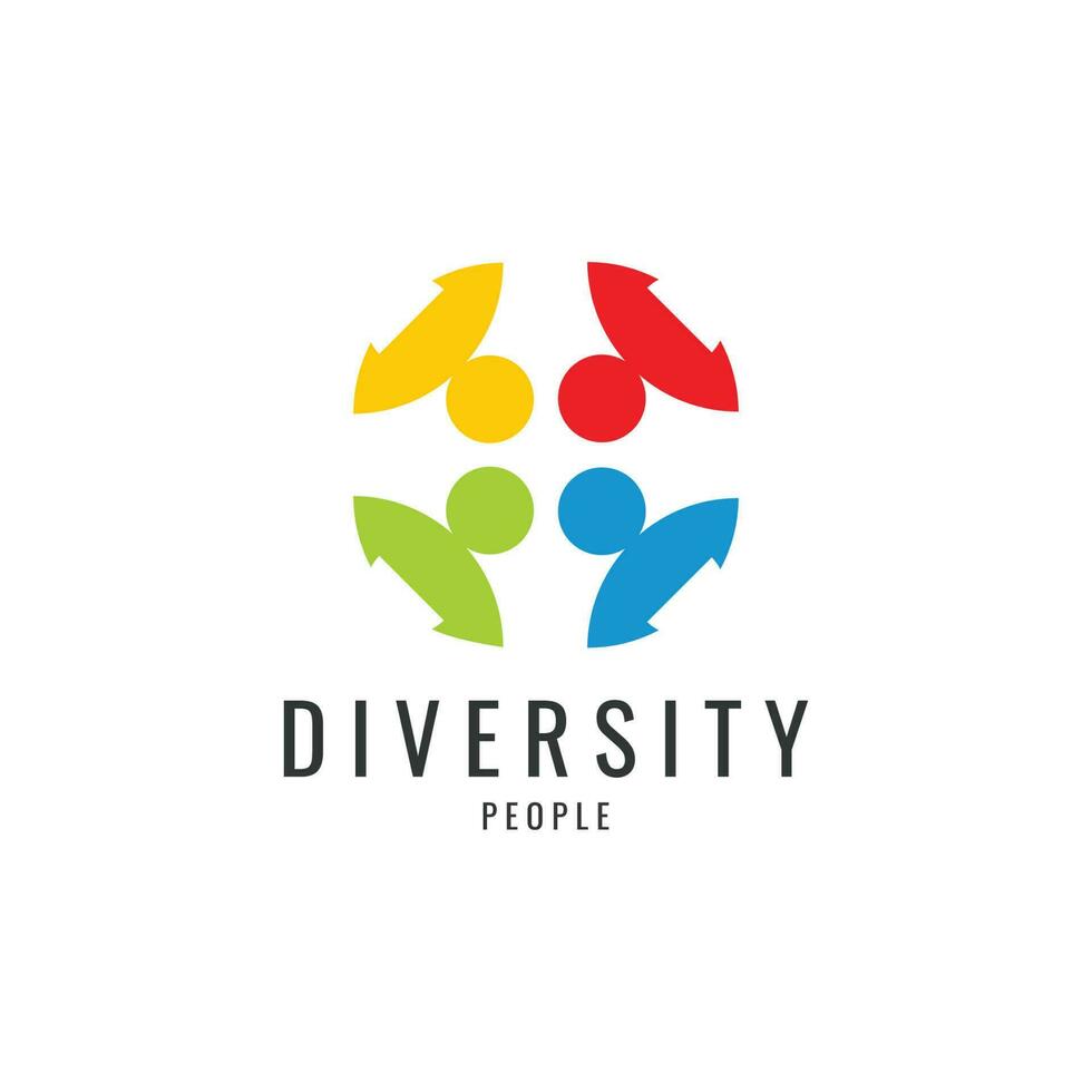 colorida diversidade logotipo modelo. ícone do unidade, amizade, comunidade e união. vetor
