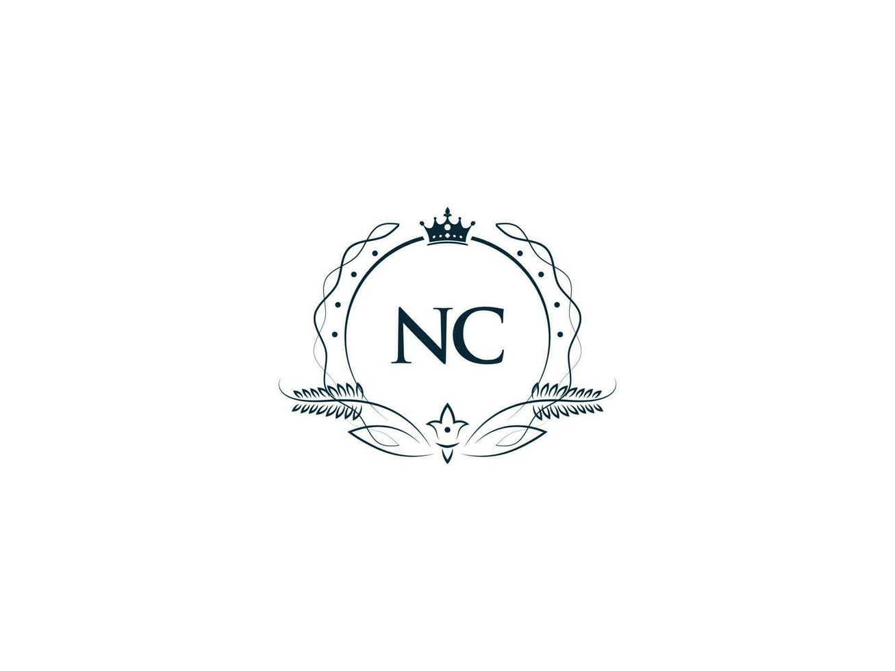 minimalista nc feminino logotipo inicial, luxo coroa nc cn o negócio logotipo Projeto vetor