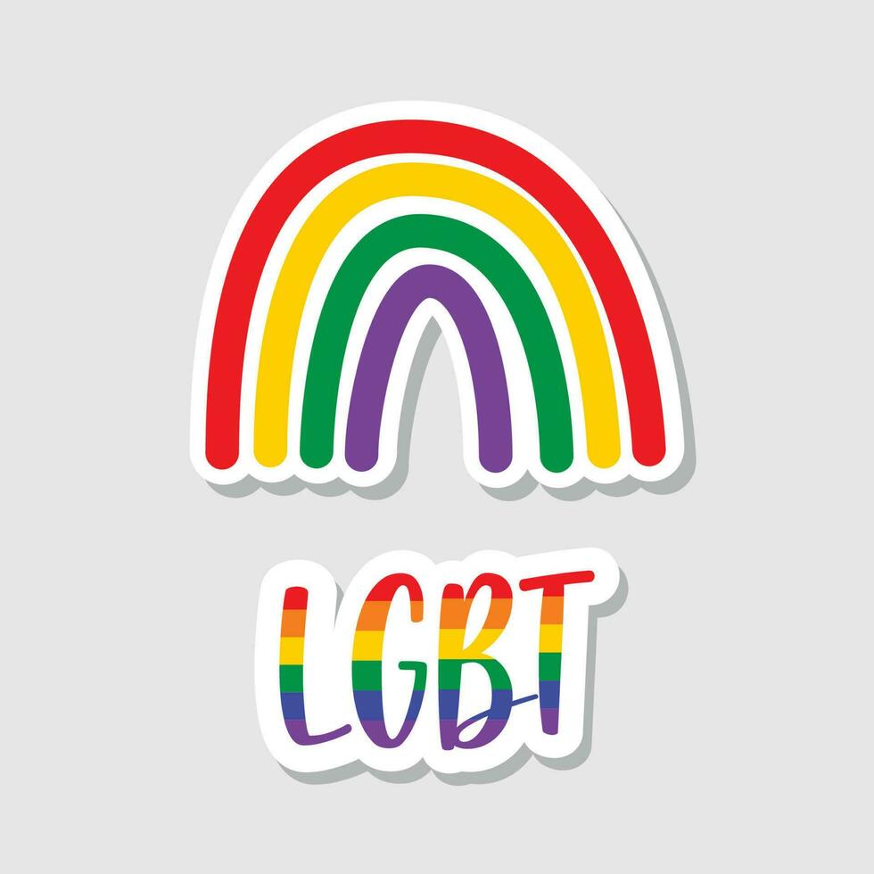 Mês do orgulho lgbt em junho bandeira lgbt bandeira do arco-íris conceito  de amor ilustração vetorial pôster