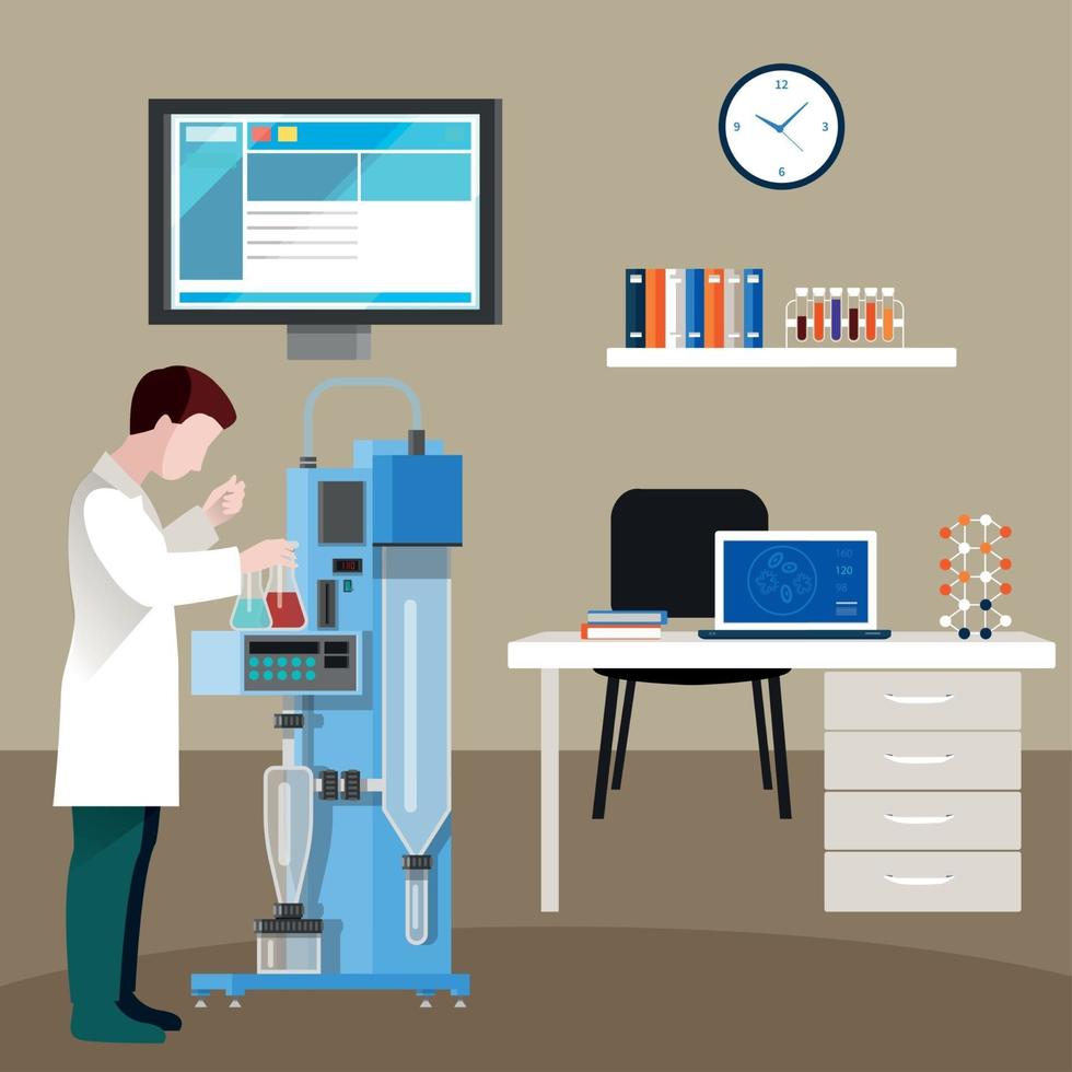 cientistas pessoas em ilustração vetorial de composição de gabinete vetor