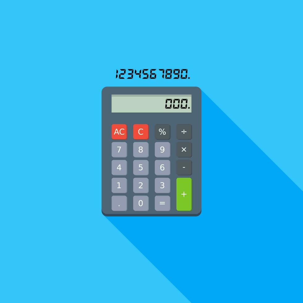 calculadora e digital número ícone vetor isolado. plano estilo vetor ilustração.