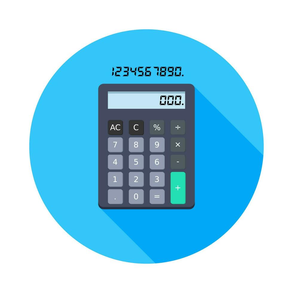 calculadora e digital número ícone vetor isolado. plano estilo vetor ilustração.