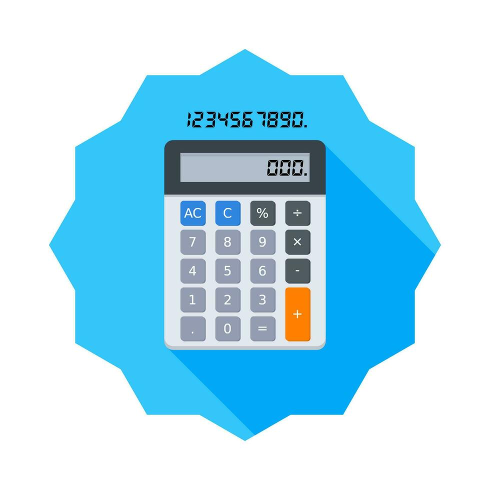 calculadora e digital número ícone vetor isolado. plano estilo vetor ilustração.