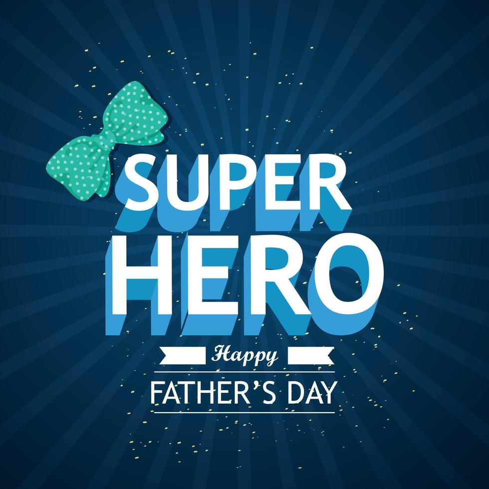 digitação de texto de super herói do feliz dia dos pais vetor