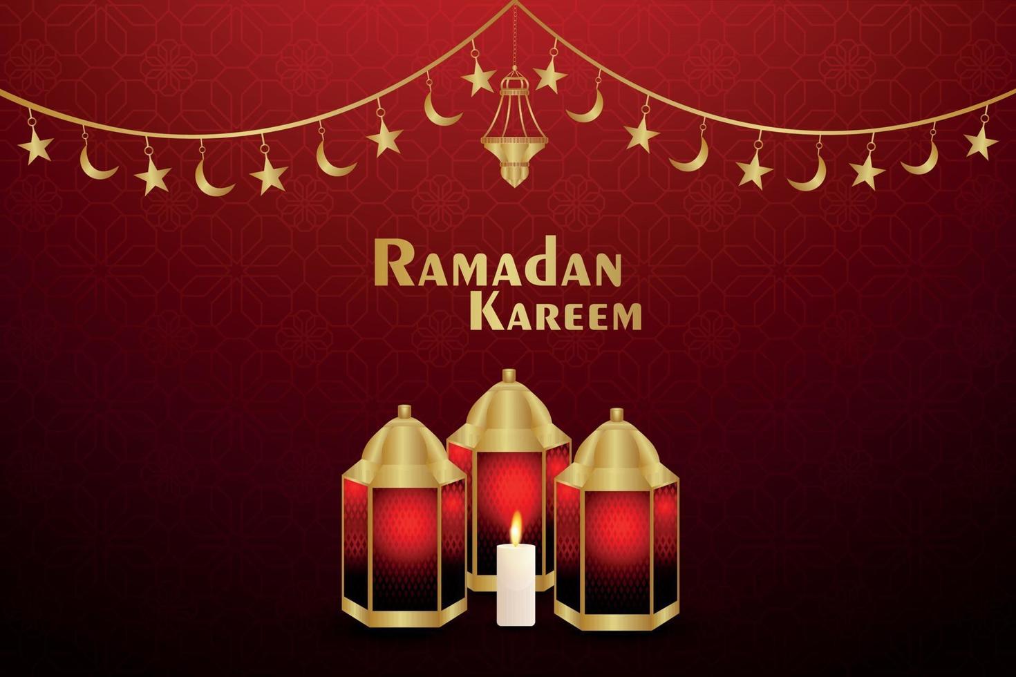 festival islâmico de ramadan kareem cartão de convite com ilustração vetorial vetor