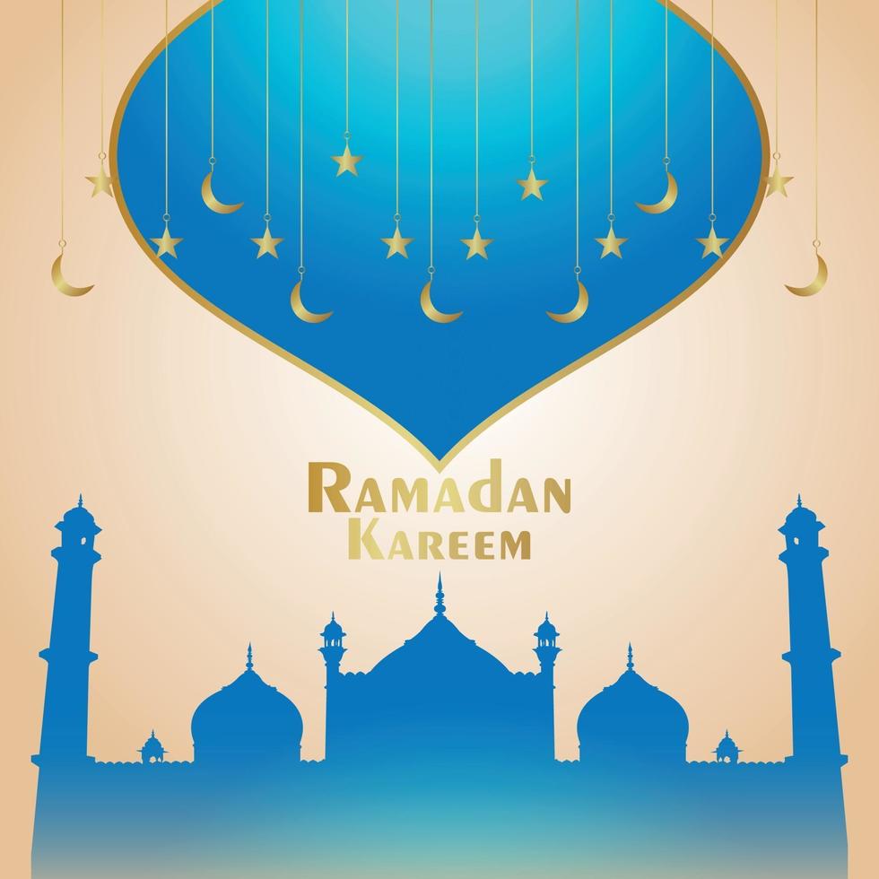 fundo decorativo islâmico festival ramadan kareem com mesquita vetor