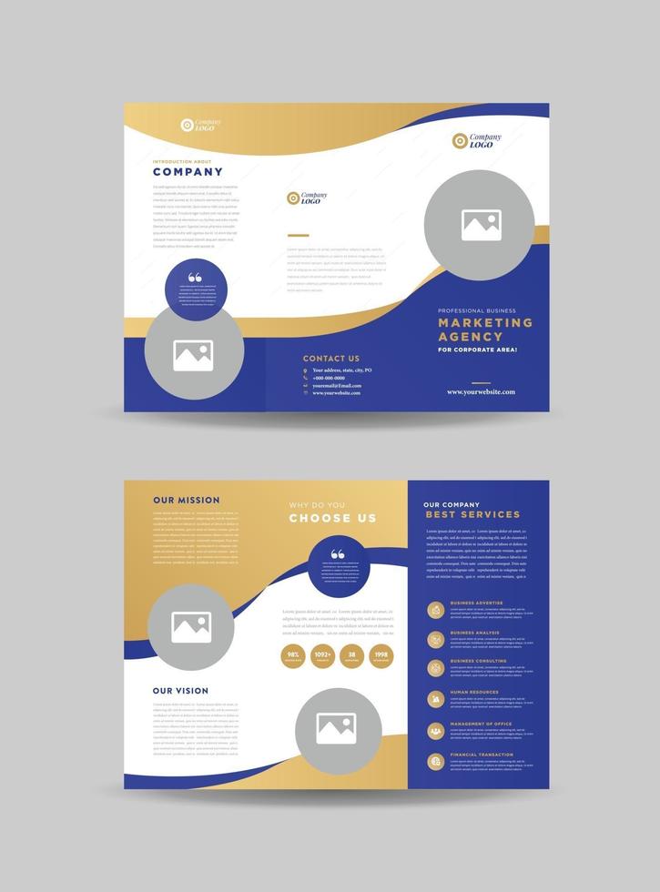 design de brochura de negócios com três dobras ou anúncio com três dobras ou design de folheto vetor