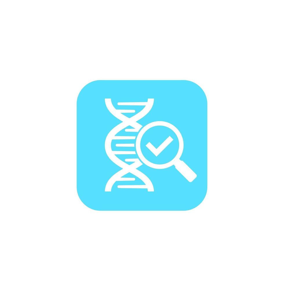 ícone de pesquisa e genética de DNA vetor