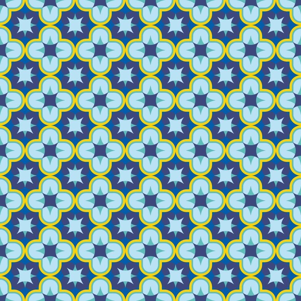 azul sem costura antigo arabesco patern oriental árabe ou mosaico de ornamento marroquino pode ser usado como banheiro azulejo papel de parede tecido textura fundo estoque ilustração vetorial vetor