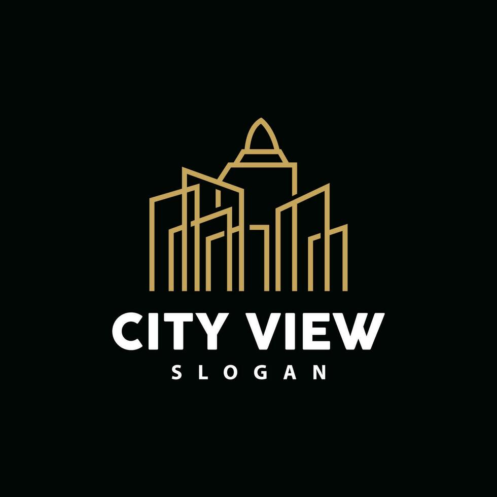 paisagem urbana logotipo, metrópole Horizonte projeto, cidade construção vetor, ícone símbolo ilustração vetor