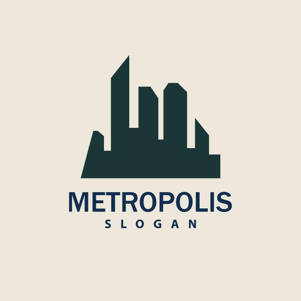 paisagem urbana logotipo, metrópole Horizonte projeto, cidade construção vetor, ícone símbolo ilustração vetor