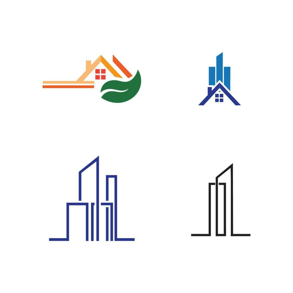 design de logotipo imobiliário abstrato moderno criativo, modelo de design de logotipo de saco imobiliário de propriedade de construção gradiente colorido vetor