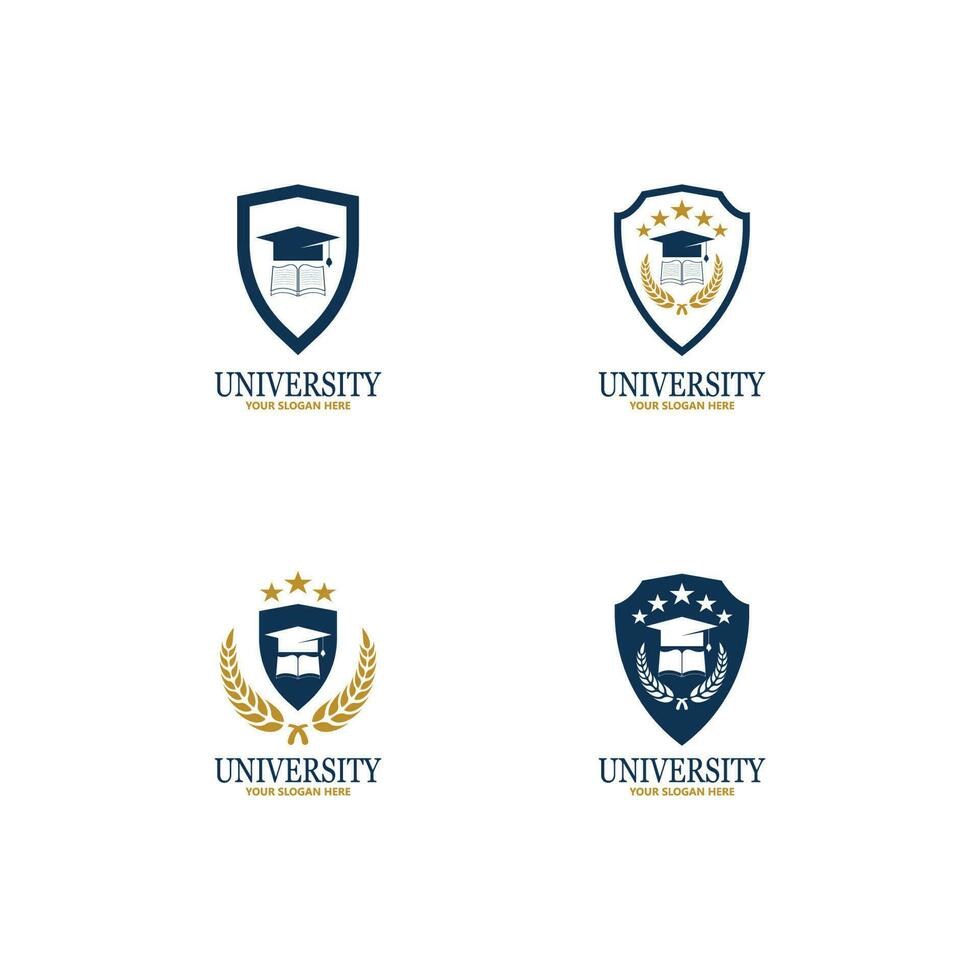 escola de academia universitária e modelo de design de logotipo de curso vetor