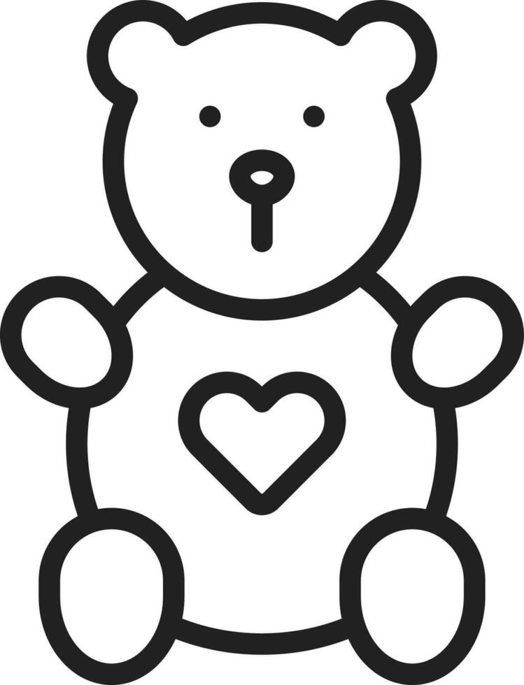 Urso de pelúcia Urso ícone vetor imagem.