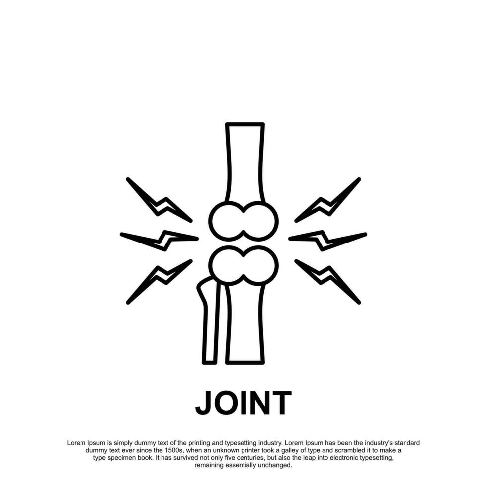 articulação ícone joelho ossos logotipo modelo vetor imagem