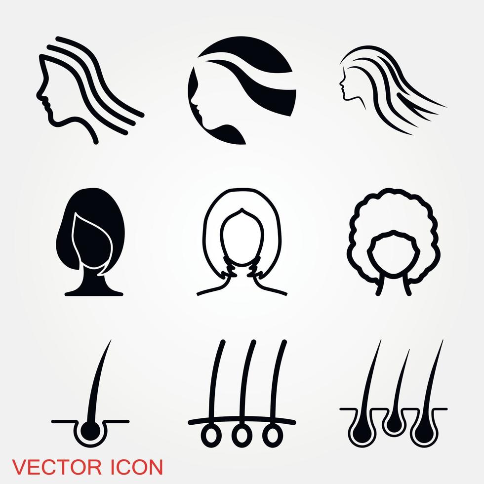 conjunto de ícones de penteado vetor