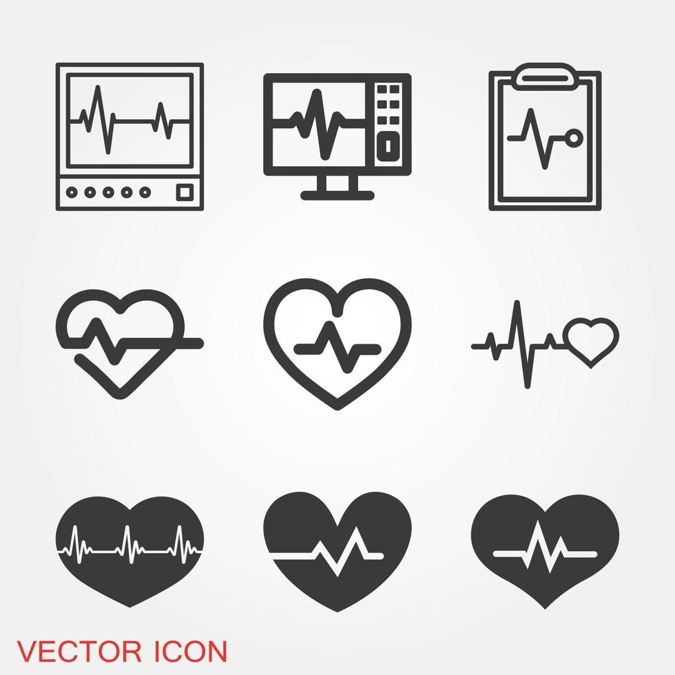 conjunto de ícones de pulsação vetor