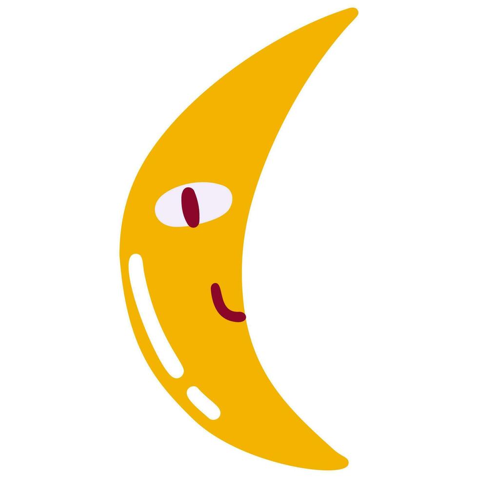 sorridente lua, amarelo lua com uma sorrir vetor