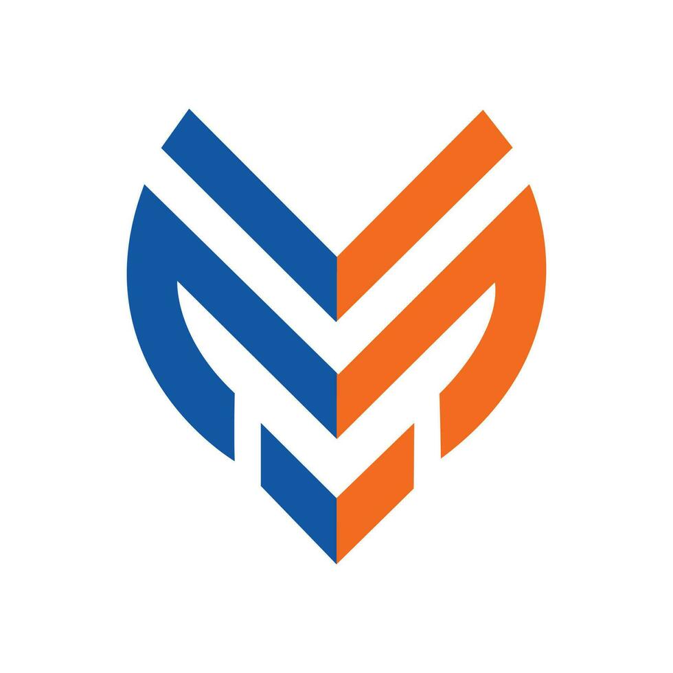 escudo abstrato m inicial logotipo vetor
