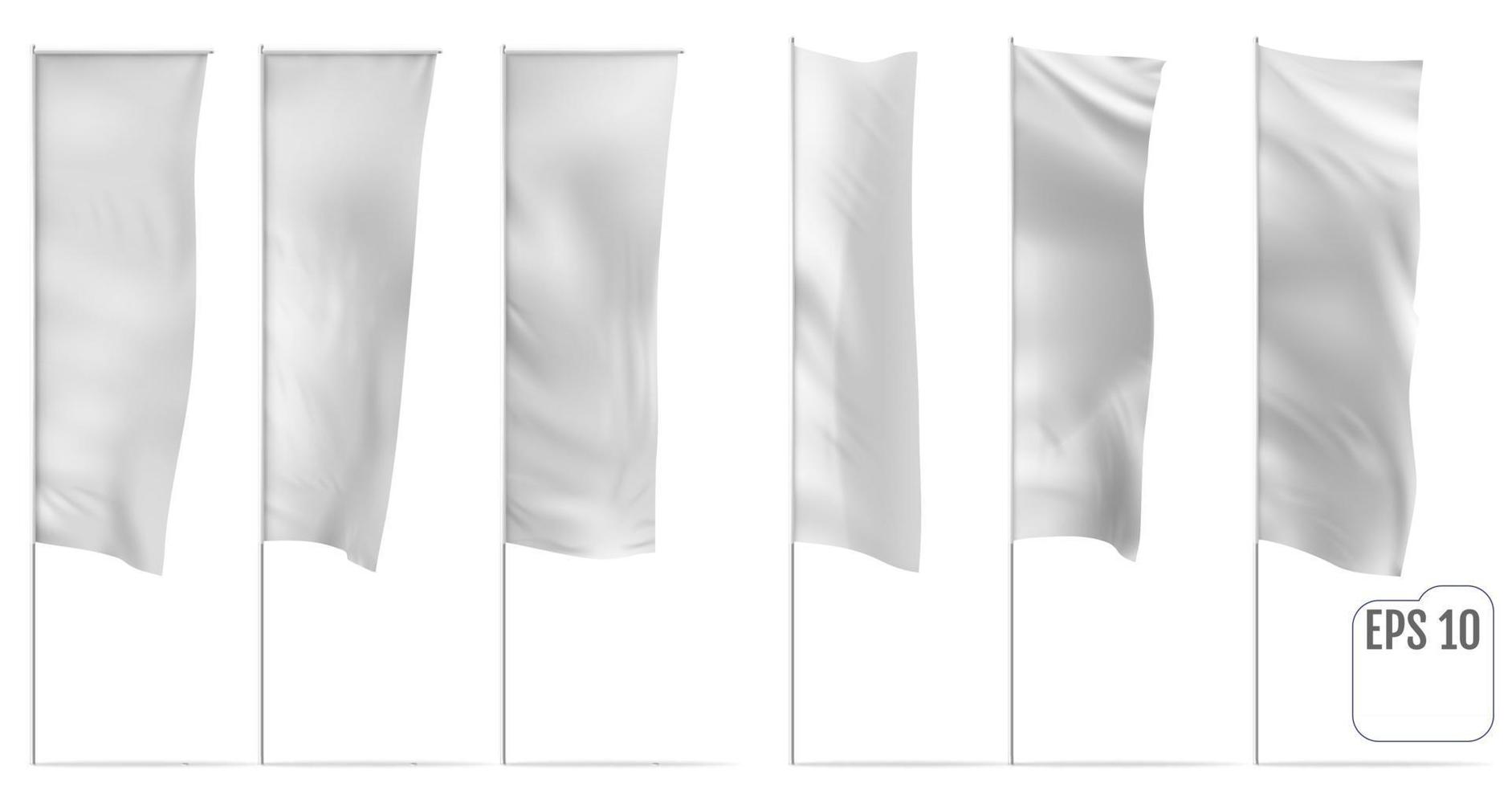 conjunto de vetores de bandeiras de bandeira branca